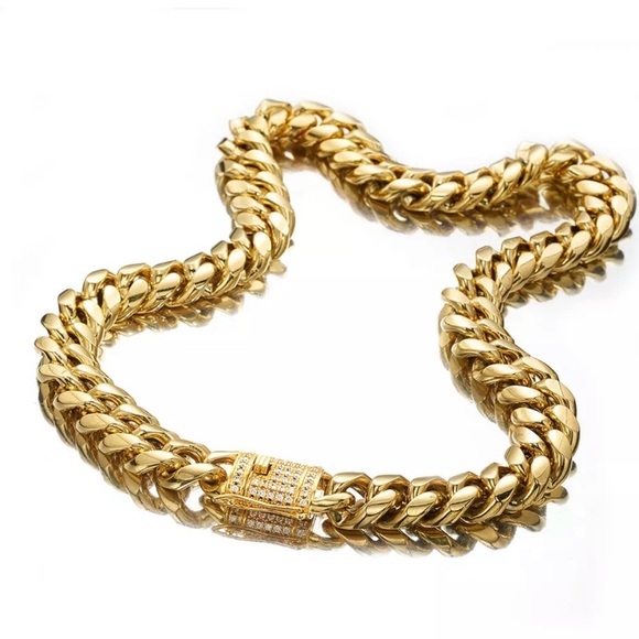 Gold Cuban Link Chain Necklace - Picture 13 of 13